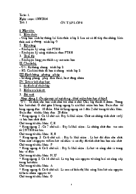 Bài giảng Tuần 1 - Tiết 1 Ôn tập lớp 8